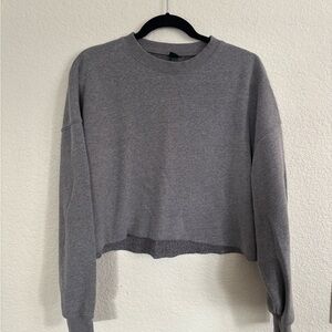Wild Fable Gray Cropped Crew Neck Sweater